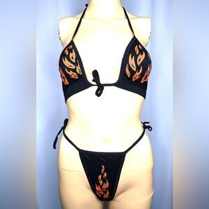 Fire Bikini Sun Lingerie Stretch Sexy